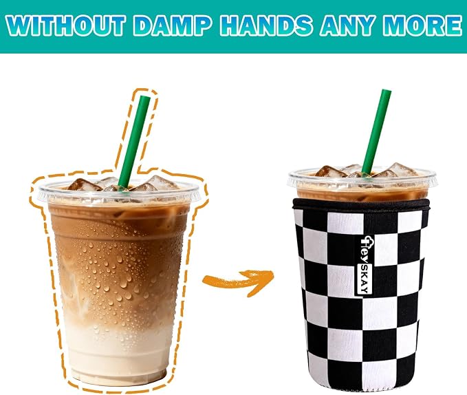 HEYSKAY Insulated Coffee Cup Sleeves Reusable Neoprene Iced Coffee Sleeve - Image 4