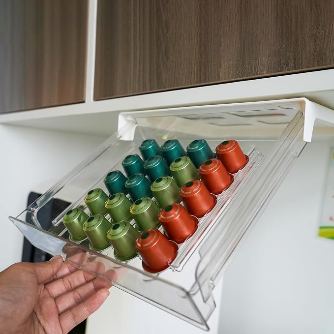 Under Cabinet Coffee Pod Drawer, 30 Pod Capacity, Compatible by Unknown