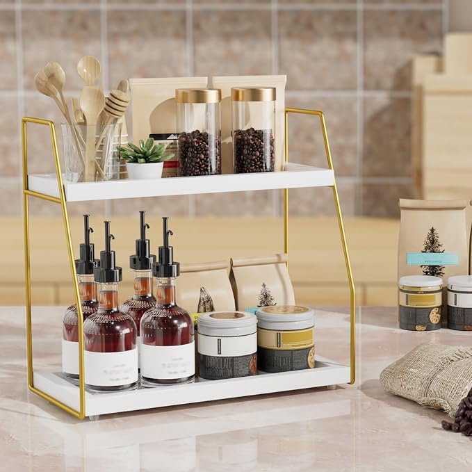 Coffee Organizer Station for Countertop, 2 Tier Coffee Accessories for Coffee - Image 5