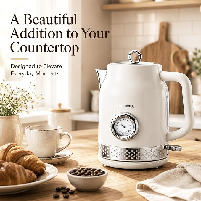 Retro Electric Kettle, 1.7L 304 Stainless Steel Tea Kettle - Image 7