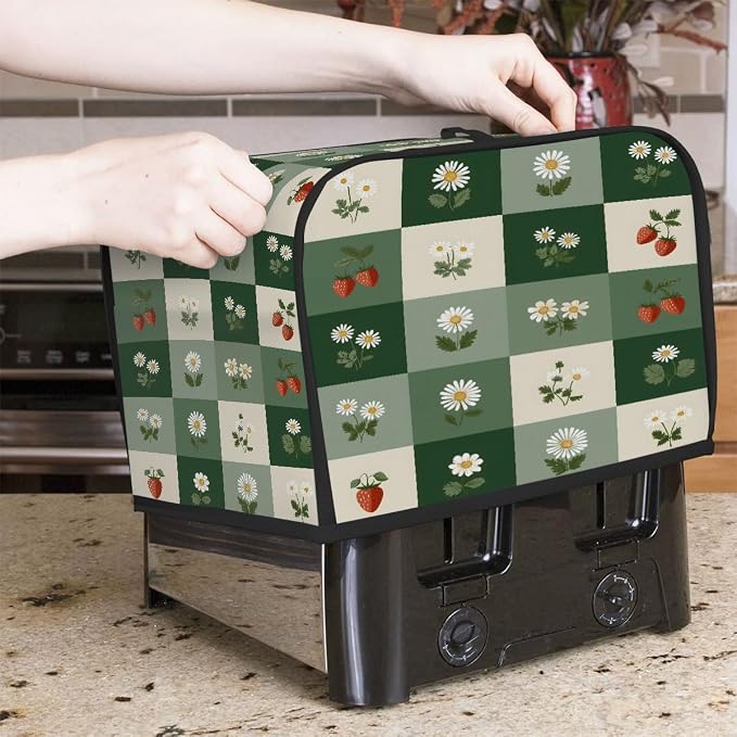 Flower Fruit Strawberry Toaster Cover 4 Slice Wide Slot Washable Appliance - Image 7