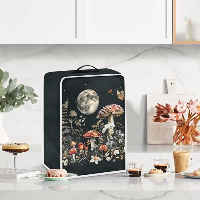 Mushroom Coffee Maker Cover Moon Dust Proof Appliance Cover Machine Washable - Image 3