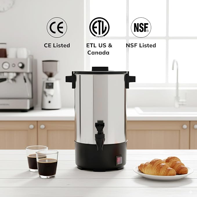 SYBO Commercial Grade Stainless Steel Percolate Coffee Maker, Hot Water Urn - Image 5