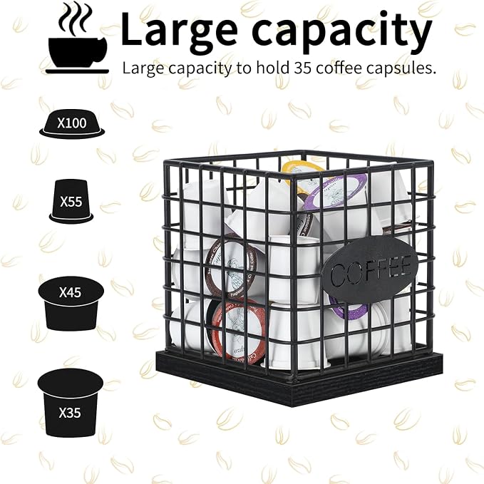 YINMIT K Cup Holder Organizer, Sturdy Coffee Pod Holder Organizer, 35 Kcup - Image 5