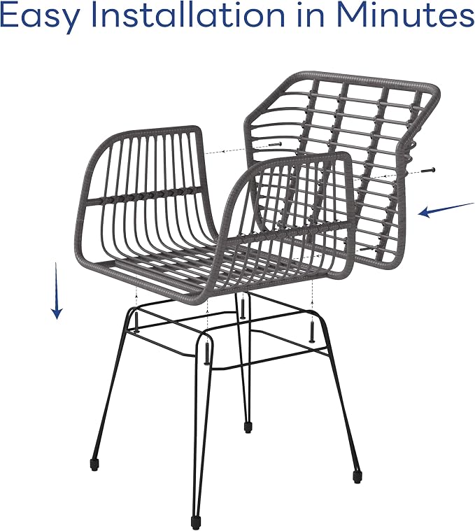 KROFEM 3 Piece Wicker Patio Bistro Furniture Set, Includes 2 Rattan Chairs and - Image 8