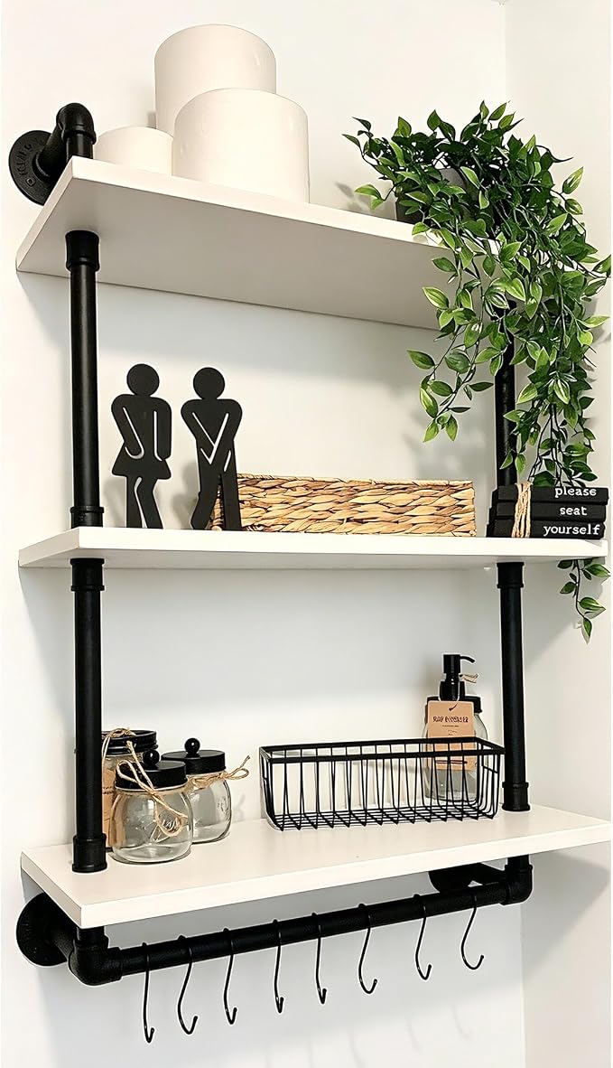 ROGMARS Industrial Pipe Shelving Bathroom Shelves - Image 2