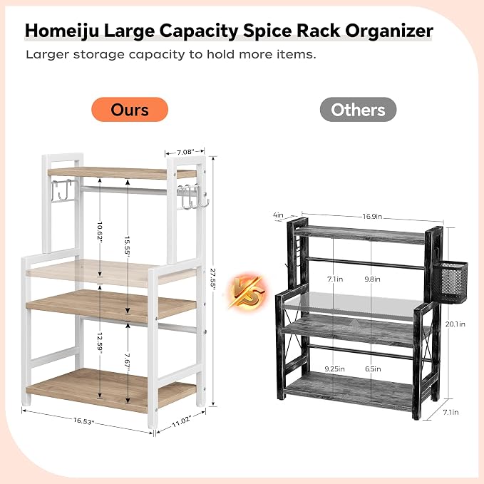 Kitchen Countertop Organizer, 3 Tier Large Spice Rack Organizer - Image 8