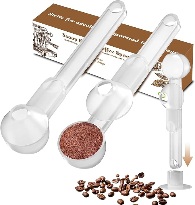 Coffee Scoop with Funnel for Ground Coffee, Protein Powder & Tea, for Reusable by Mudygelay