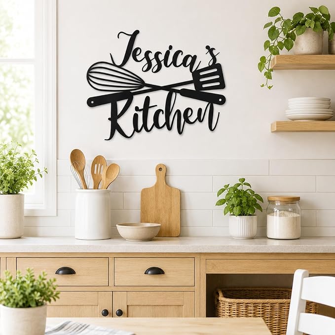Custom Kitchen Name Sign, Personalized Metal Kitchen Sign, Housewarming Cooking - Image 4