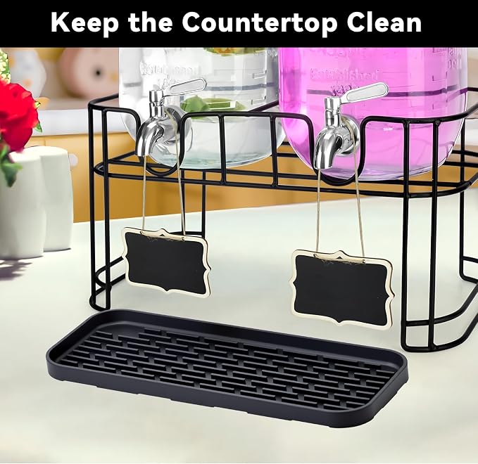 Drip Pan Compatible with Drink Dispenser, 2 Pack Silicone Tray Mat - Image 7