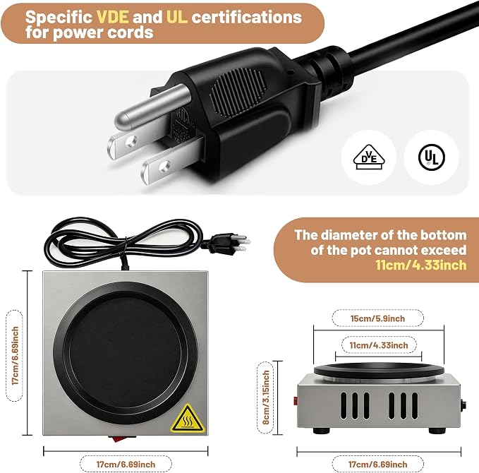 Commercial Coffee Warmer, 60W 176℉ Single Burner Decanter Warmer Plate - Image 6