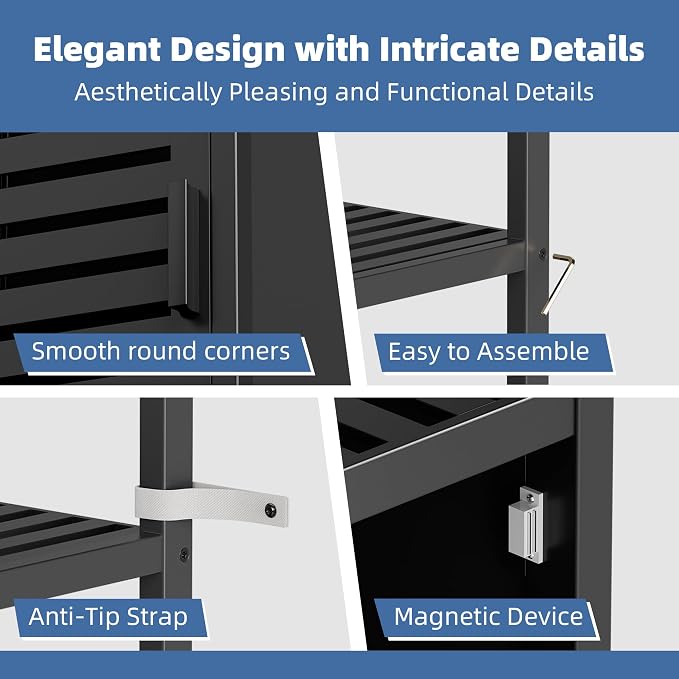 HITNET Bathroom Cabinet Freestanding, Tall Slim Bamboo Storage Cabinet - Image 6