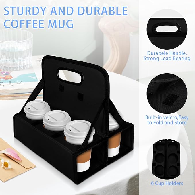 6-Cup Drink Carrier, Portable Beverage Caddy - Image 3