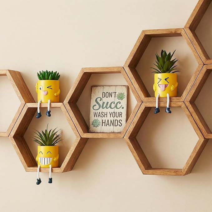3Pcs Cute Fake Plants Small Potted Succulents - Image 3