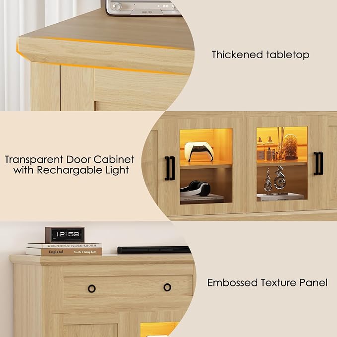 63'' Sideboard Buffet Cabinet - Image 9