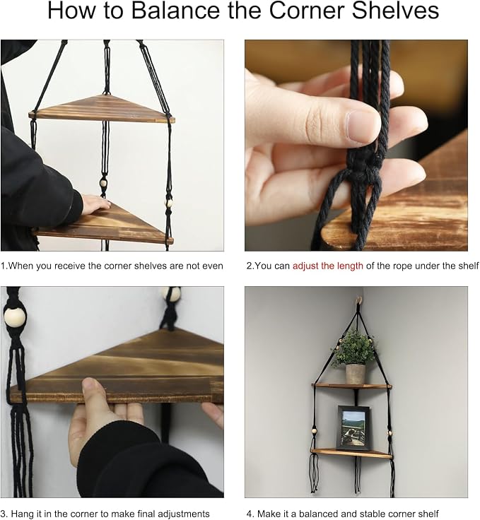 Artilady Black Corner Shelf Wall Hanging - Image 4