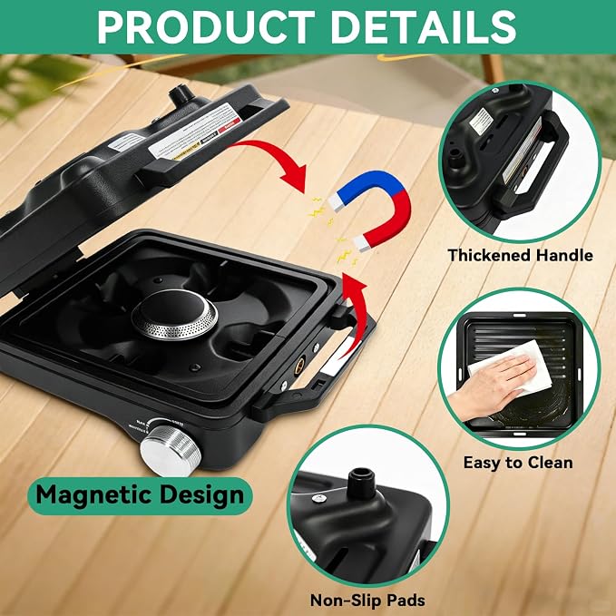 2 Burner Camp Stove 24000 BTU, Portable Propane Camping Stove - Image 5