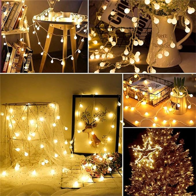 Merdeco Globe, Plug in String Lights 10ft/3m 20 LED Bulb Warm White Fairy Lights - Image 4