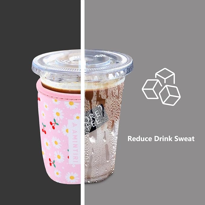 3 Pack Reusable Sleeve for Iced Coffee Cup, Coffee Neoprene Sleeve for Iced&Hot - Image 2