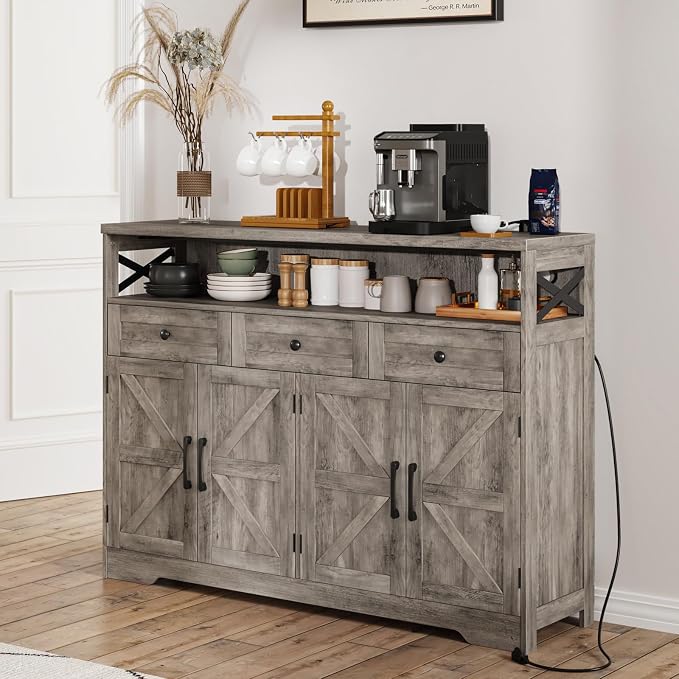 FiveWillowise 51" Farmhouse Buffet Sideboard - Image 8