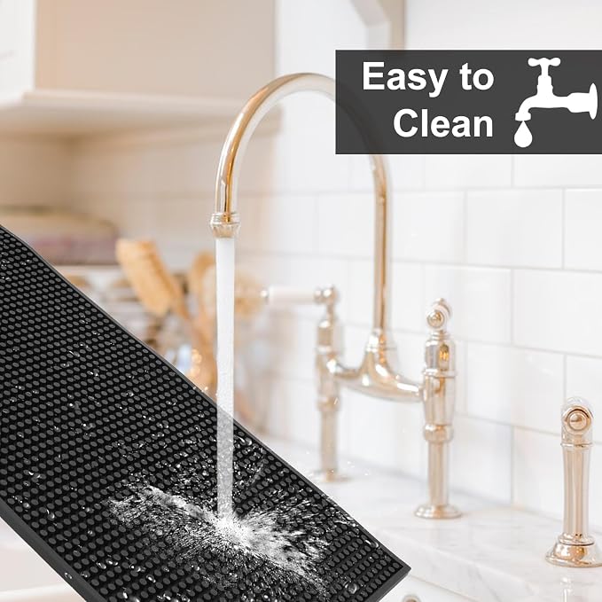 WOPPLXY 2 PCS 24"x 12" Rubber Bar Mats, Non-Slip Bar Service Spill Mat - Image 5