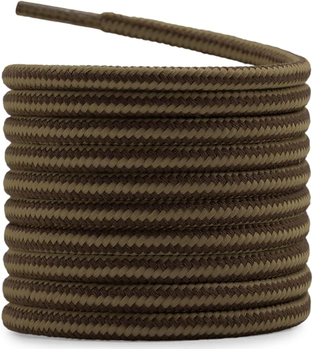DELELE 2 Pair Round Boot Laces Outdoor Hiking Walking Shoelaces Dual Coloured by DELELE