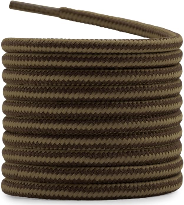 DELELE 2 Pair Round Boot Laces Outdoor Hiking Walking Shoelaces Dual Coloured by DELELE