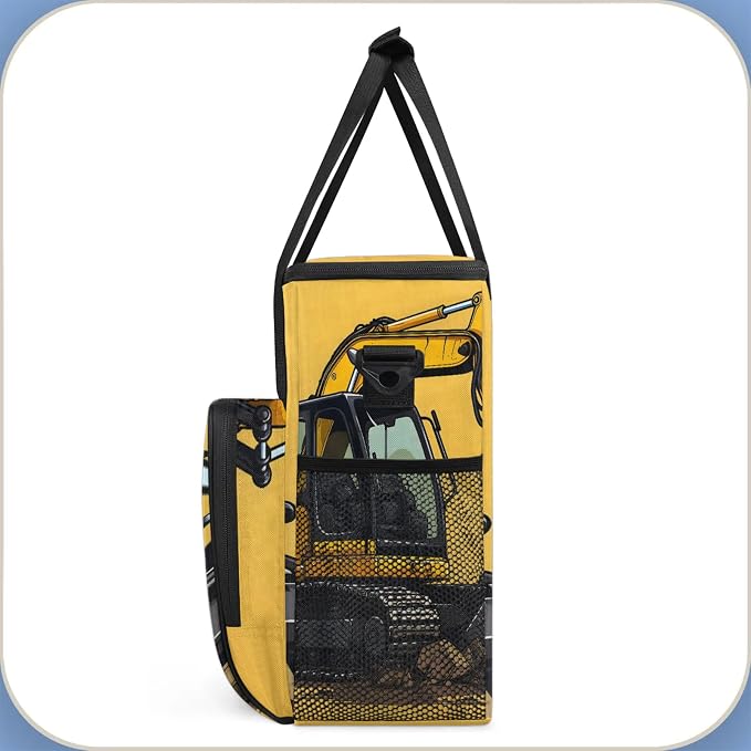 Construction Excavator Bulldozer Construction Vehicle Coffee Maker Carring Bag - Image 4
