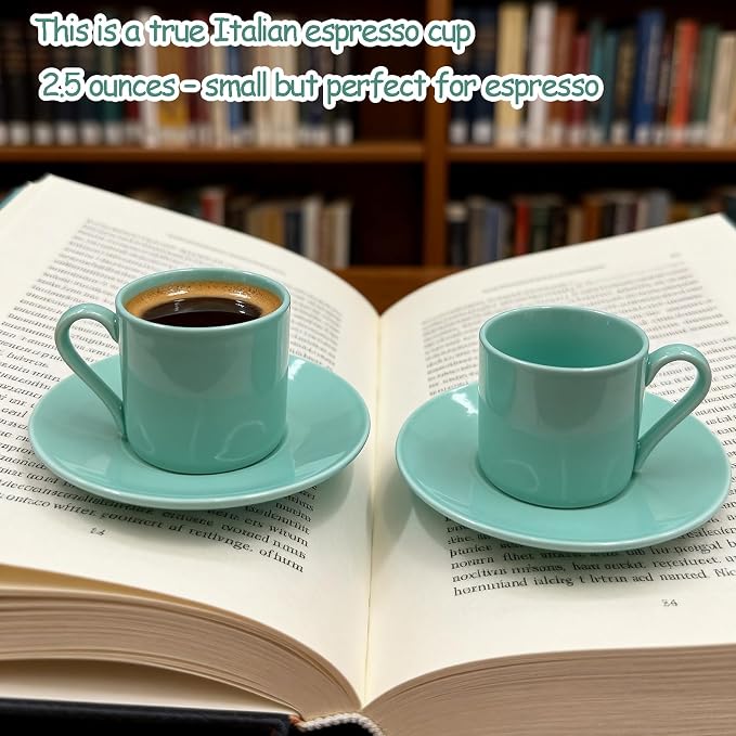 3.5OZ Porcelain Espresso Cups Set of 2 - Image 2