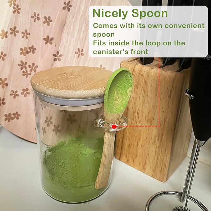 Set of 4 Clear Glass Jars with Airtight Bamboo Lids & Spoons 20 oz, Food - Image 3