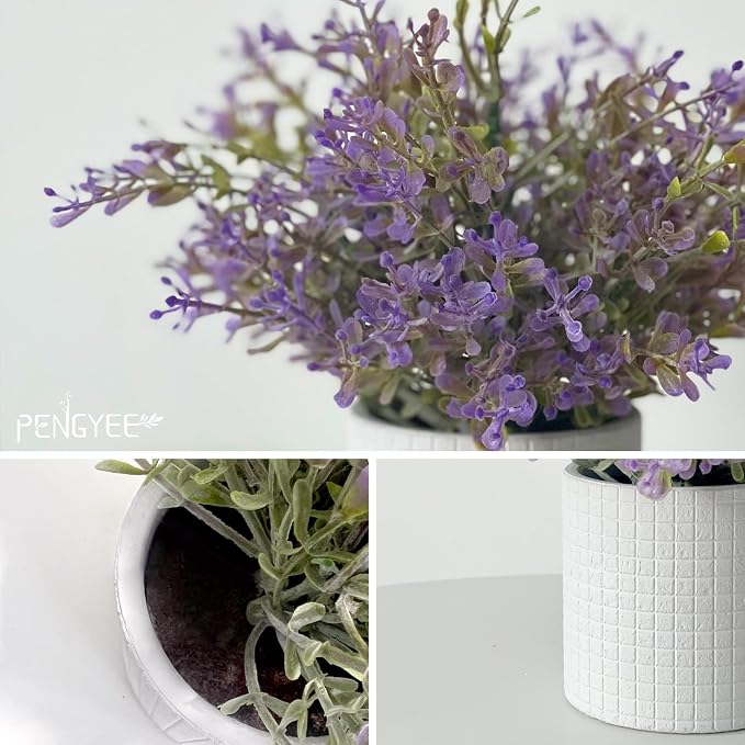 3 Pack Small Fake Plants in White Pulp Pot | Artificial Plants Indoor, - Image 4
