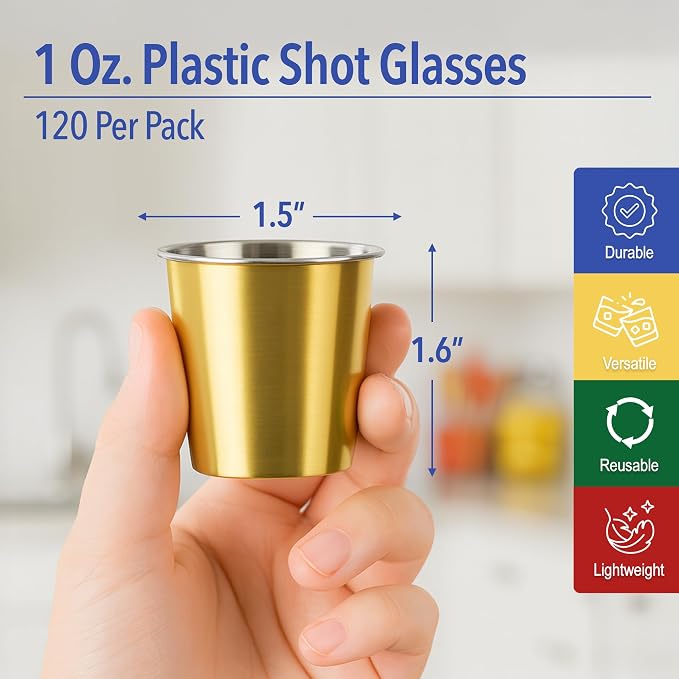 Mandala Crafts Disposable 1oz Plastic Mini Shot Glasses - Image 3