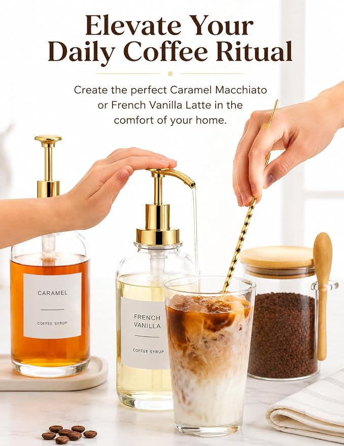 2 Pack 16.9 oz Coffee Syrup Dispenser - Image 5