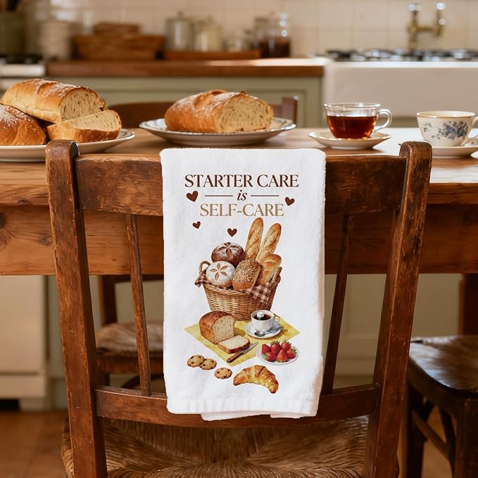 CUTHOLLOW Baking Bread Decorative Kitchen Towels Set of 4, 15.74"x23.62" Soft & - Image 7