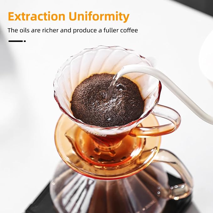 Bincoo Pour Over Coffee Maker Set, 650ML Borosilicate Glass Carafe - Image 6