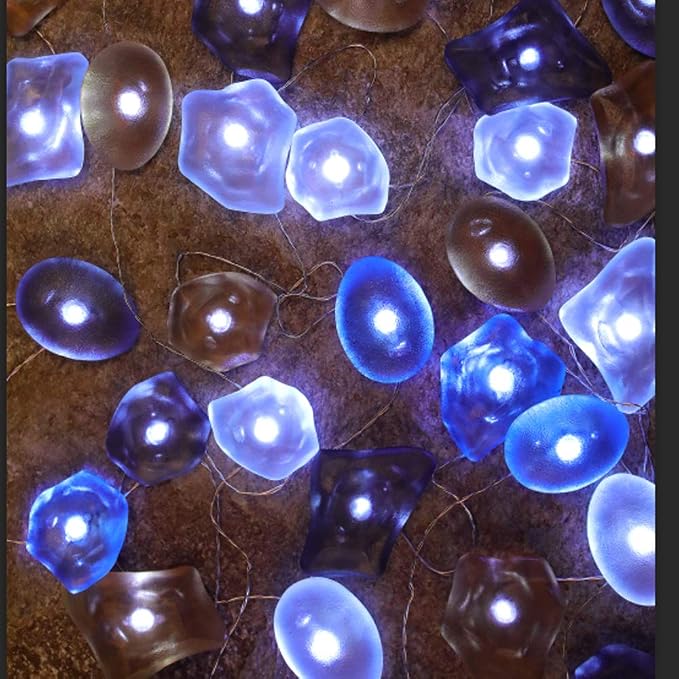 WSgift Sea Glass String Lights, Beach Theme Decorative Lights 19 Ft 40 LED USB - Image 5