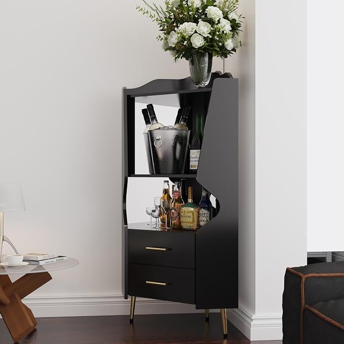 19" Wooden Corner Bar Cabinet - Image 5