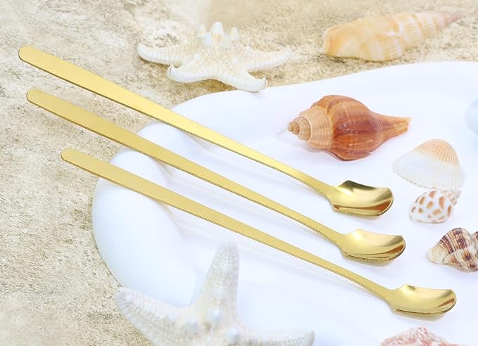 Gold Long Handle Spoon Stir Stick 5.7inch Square Head Stainless Steel Stirrer - Image 6