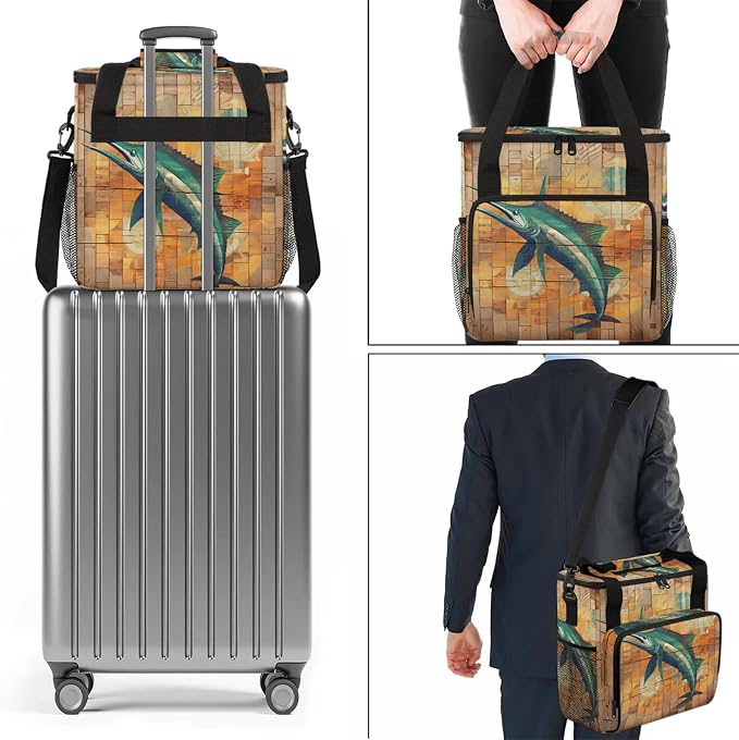 Funny Swordfish Coffee Maker Carring Bag, Large Insulated Storage Organizer - Image 7