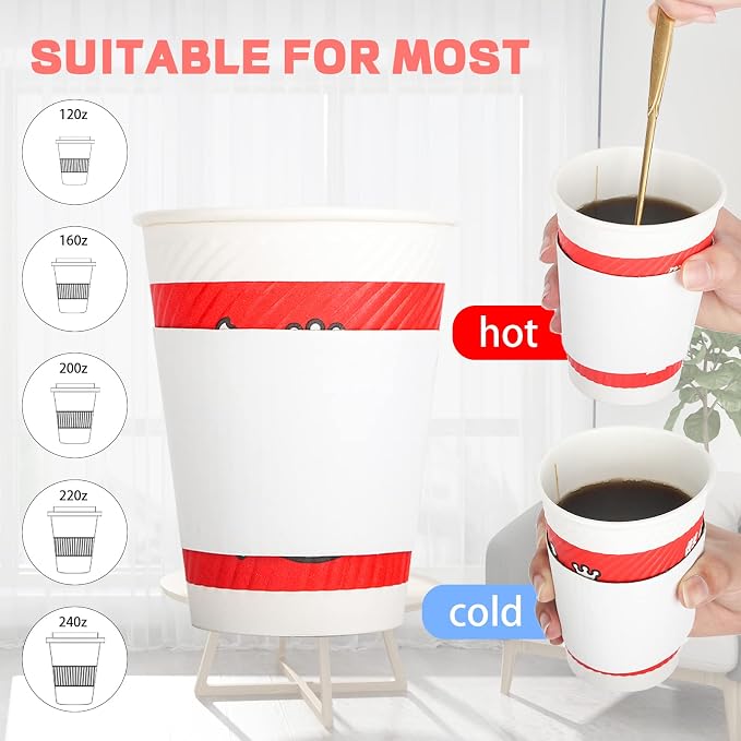Disposable Coffee Cup Sleeves Corrugated Kraft Paper Coffee Cup Sleeves Holder - Image 5