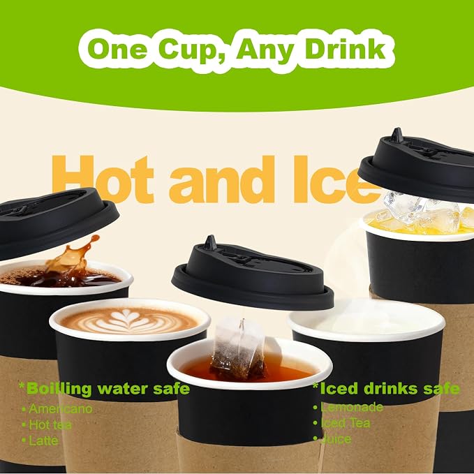 100 Pack 12 oz Disposable Coffee Cups - Image 6