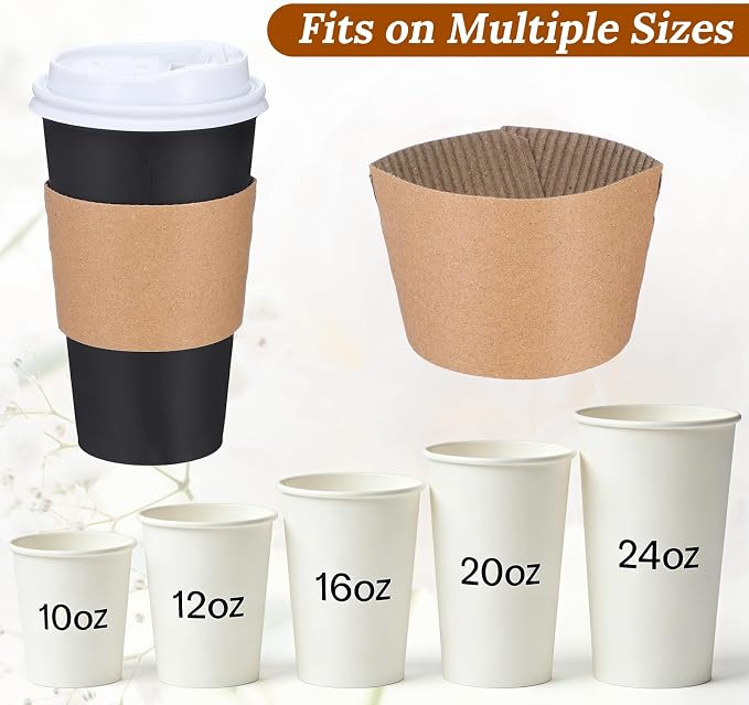 200 Pack Coffee Cup Sleeves, Disposable Paper Cup Sleeve - Image 3