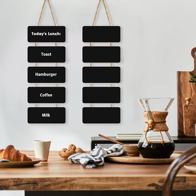 Double Sided Hanging Chalkboard Signs Wooden Erasable Message Board Rustic - Image 3