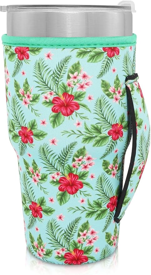 Reusable Iced Coffee Cup Sleeve Neoprene Insulated Sleeves Cup Holder - 32oz by AJLTPA