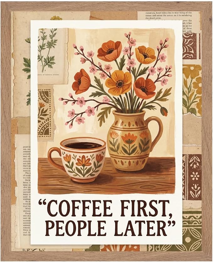 Lawrence Williams Designs Coffee First People Later Poster by LawrenceWilliamsDesigns