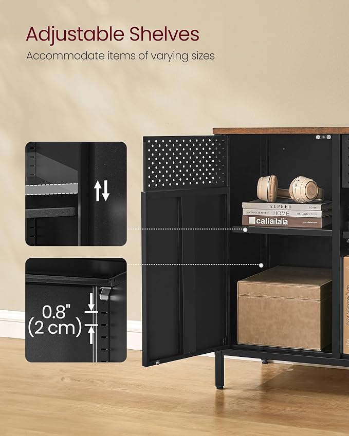 SONGMICS Storage Cabinet, Metal Cabinet, Sideboard - Image 6