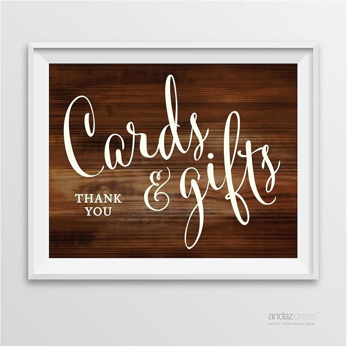 Andaz Press Wedding Party Signs, Rustic Wood Print, 8.5-inch x 11-inch by AndazPress
