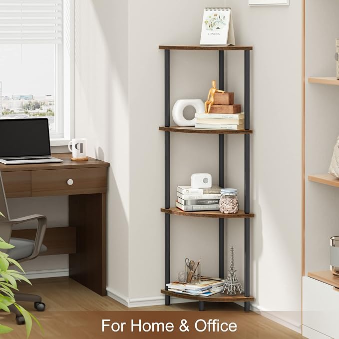 SRIWATANA 4-Tier Standing Corner Shelf, 42.9" Corner Shelf Stand - Image 6