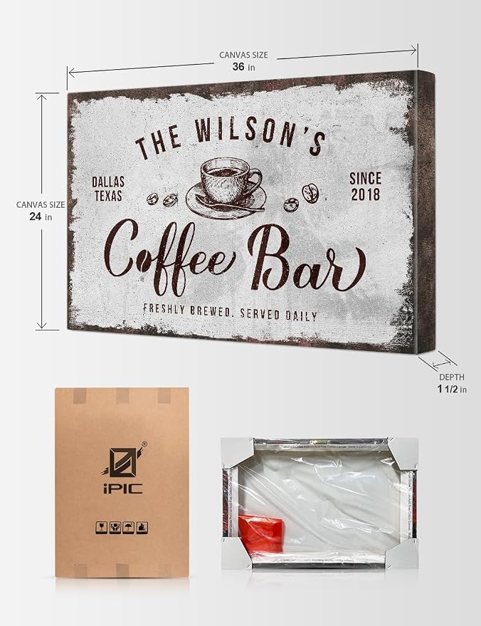IPIC - Custom Canvas Coffee Bar Sign, Large Personalized Wall Art - Image 7