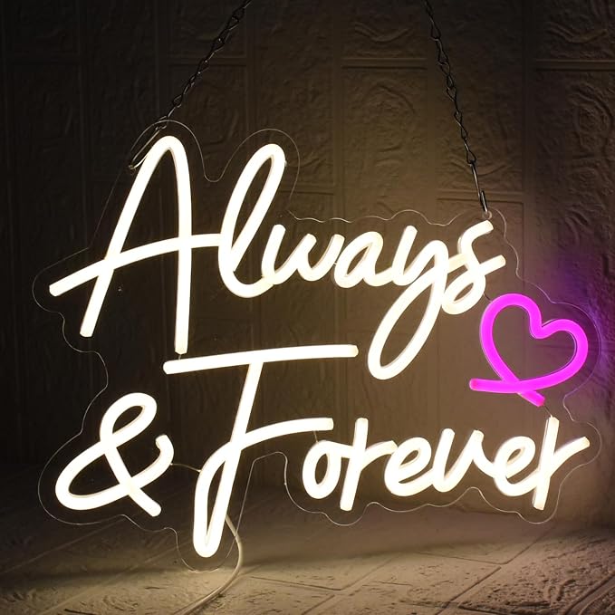 Always Forever Neon Sign Warm White Neon Light Sign, Letters Wedding Led Neon - Image 5